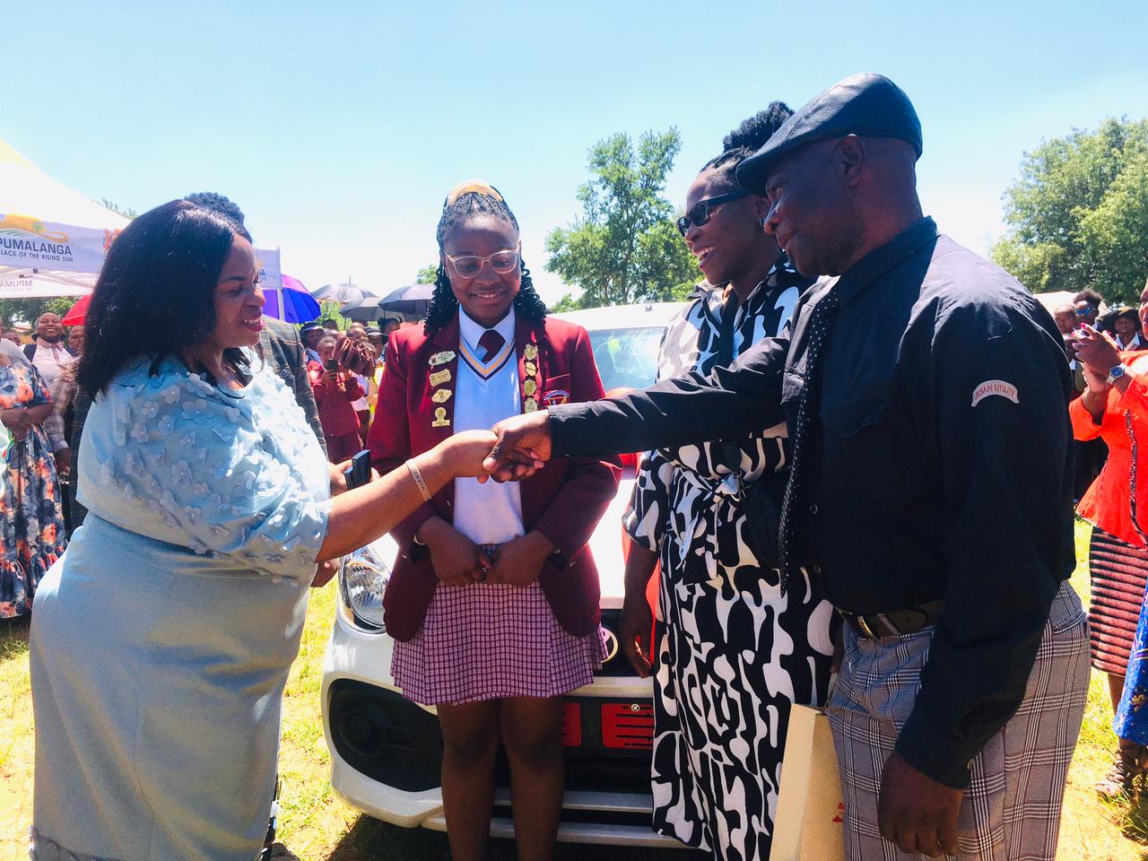 Promise fulfilled: top learner Gugu Libambo was handed her brand-new car in celebration of her achievement ‘My matric year didn’t just drive me crazy; now it drives me in style’